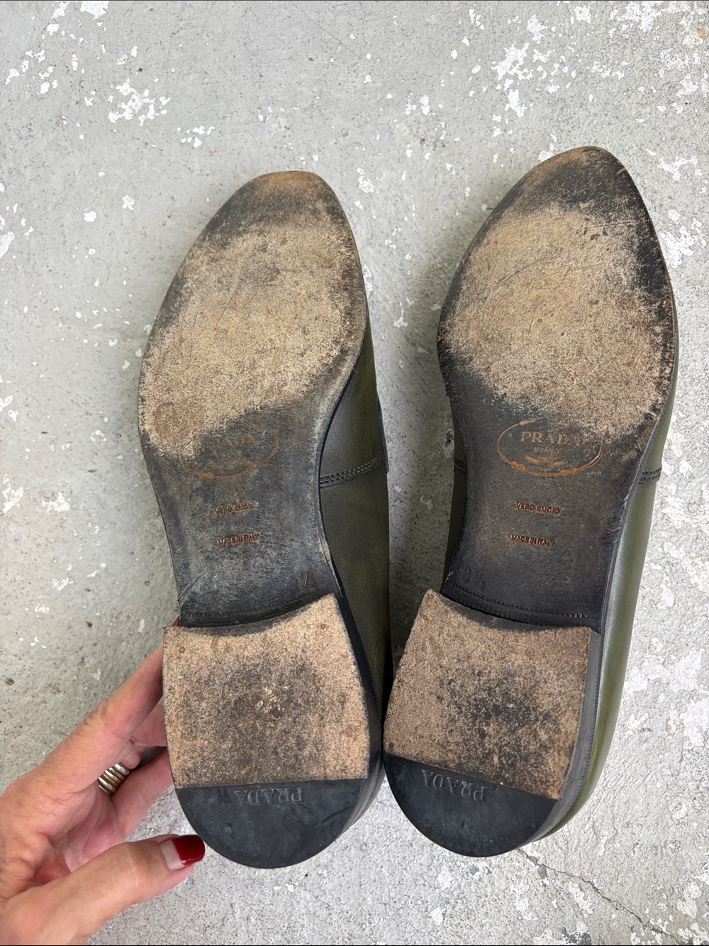 Prada all green leather loafers - Picture 8 of 11